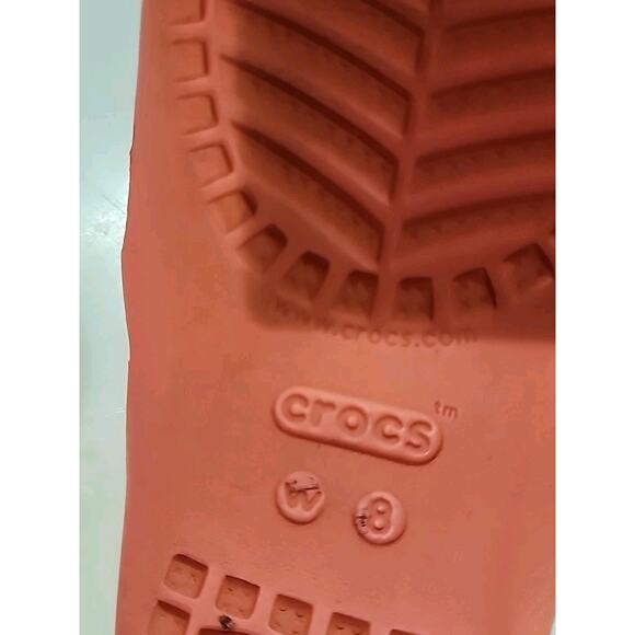 Crocs kadee II Women's Size 8 Coral Orange thong flip flop slides Slip Ons - Picture 3 of 15